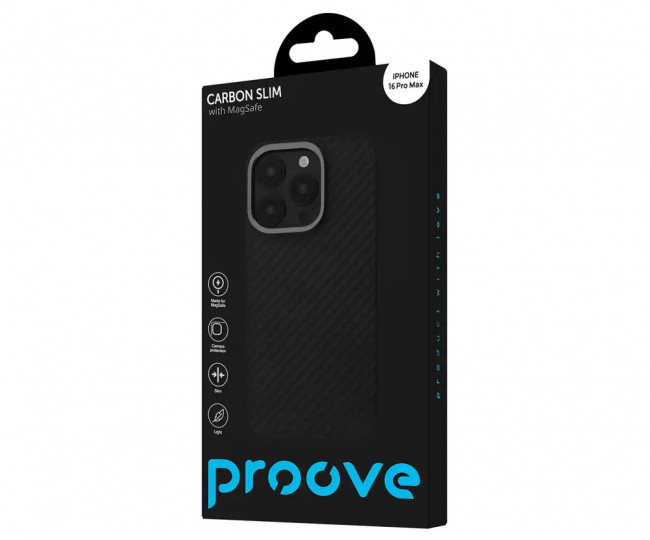 Чохол Proove Carbon Slim with Magnetic Ring iPhone 16 Pro Black